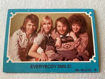 1976 SCANLENS ABBA TRADING CARD No.42 COLOUR BACK GLUE ON THE BACK OF THE CARD • $7