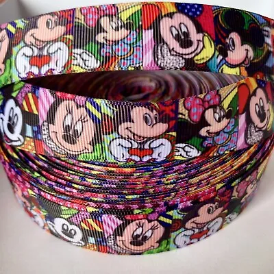 Yard Disney Mickey Minnie Mouse  Grosgrain Ribbon Character  • £1.10