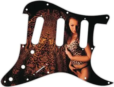 Stratocaster Pickguard Custom Fender SSS 11 Hole Guitar Pick Guard Leopard Girl • $47.47