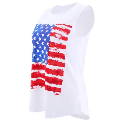 £11.14 • Buy  Sleeveless Flag Tank Top American Stars Stripes 4th July Vest