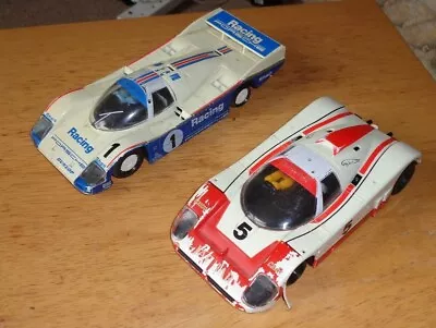 2x Scalextric Cars # C443 JAGUAR XJR9 & ~ C444 PORSCHE 962C - Spares / Repairs • £15.95