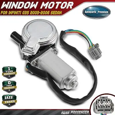 Rear Right RH Window Lift Motor W/ Anti-Clip For Infiniti G35 2003-2006 47-13049 • $33.99