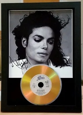 Michael Jackson - Signed Photograph Gold Cd Disc Collectable Memorabilia Gift 87 • $22.73