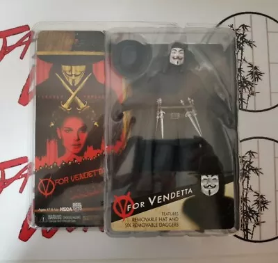 NECA V For Vendetta Reel Toys 7.5  DC Comics 2006 Removable Accesories Sealed • $95