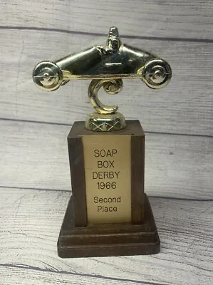 Vintage 1966 Soap Box Derby Second Place 2nd Place Award Trophy SHELVE 1B • $23.67