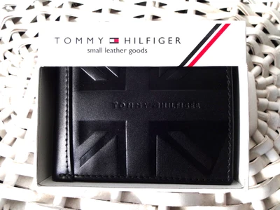 £18.99 • Buy Men's Leather Wallet 'Tommy Hilfiger' Bifold, BLACK,Coin Pouch, MRP $60.00, FLAG