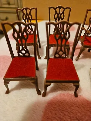 Marx Toys Vtg Little Hostess Doll House 6 Dining Rm Chairs Mint Box • $12