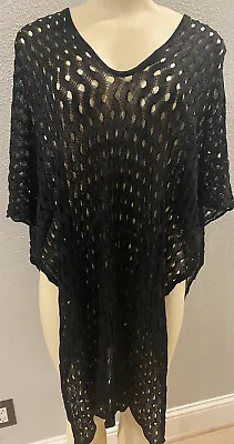 Missoni V-Neck Poncho Shawl  Cover Up Sz Small Black • $74