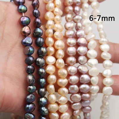 4-9mm Pearls Baroque Natural Freshwater Pearl Loose Beads Jewelry For DIY Making • £7.48