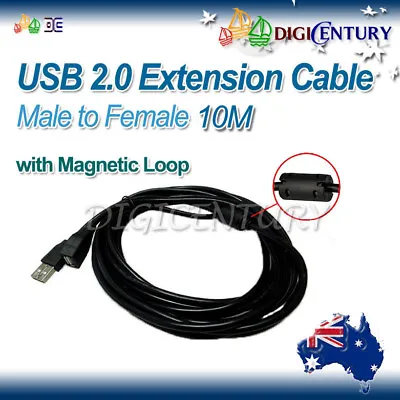 $19.99 • Buy Black High Quality USB 2.0 A Female To A Male Extension Cable Cord 10M For TV 