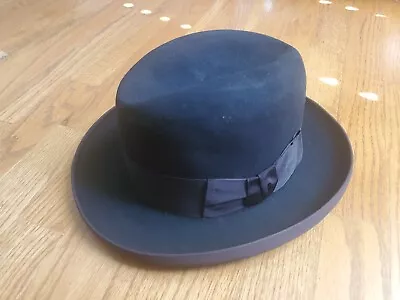 Vintage Old Hollywood New York KNOX Men Size 6 3/4 Or 7 Black Fedora Hat • $79.99