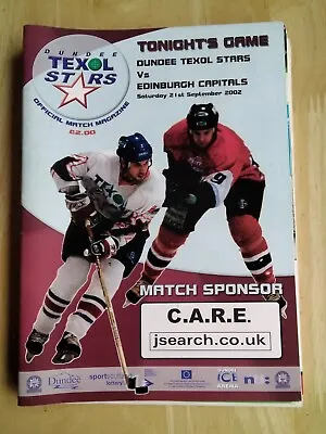 2002/3 Dundee Stars V Edinburgh Capitals  Ice Hockey 21/9/02 • £1.99