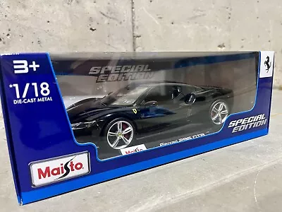 Ferrari 296 GTB Black 1/18 Scale Maisto Special Edition - New In The Box Rare!!! • $39.94