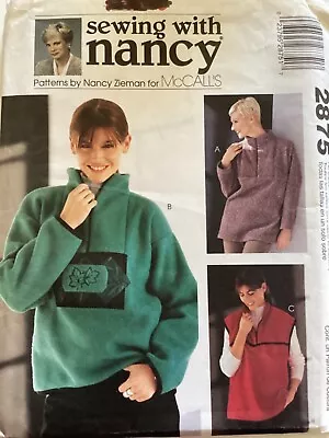 McCalls 2875 Ladies Pullover Fleece & Vest Sewing Pattern S M L XL Free Post • £5.75