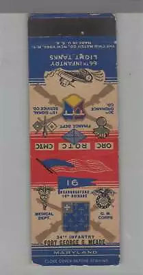Matchbook Cover - Military 34th Infantry Fort George G. Meade Maryland • $5.95