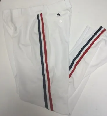 Cleveland Indians Charlie Sheen White Majestic Pro Baseball Pants 30-44 Waist • $59.99