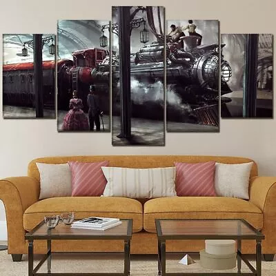 Steampunk Locomotive Train 5 Piece Canvas Print Picture Wall Art Home Decor • $179