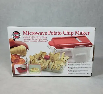 NIB Norpro MICROWAVE POTATO CHIP MAKER Healthy Kitchen Prep Red • $19.50