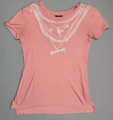 Ladies Vivienne Westwood X Lee Necklace Chain Bone T-Shirt Top Size Small • $49.33