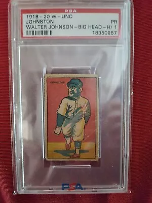 1916-20 Walter Johnson Big Head H/C PSA 1 • $2250