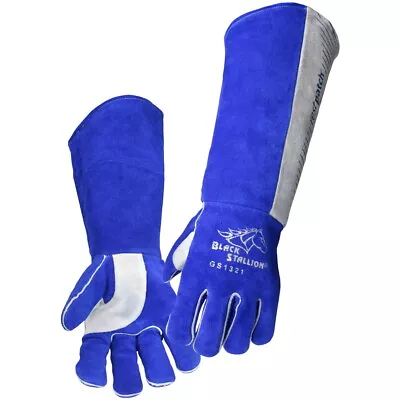 $26.99 • Buy Black Stallion 21  Split Cowhide Stick Gloves With RestPatch (Large) (GS1321-BG)