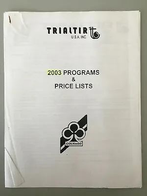 Vintage Original TRAILTIR / Colnago Bicycle Catalog 2003 • $20