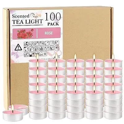 100 Pcs Scented Tealight Candles Pink For HomeMini Votive Candles Bulk Rose F... • $20.09