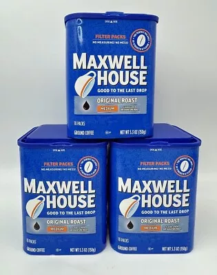 Maxwell House Original Roast Ground Coffee Filter Packs 10 Ct Pack Lot Of 3 • $65