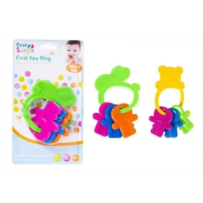 Baby Key Rings Rattle Teether Toy FIRST STEPS PLAYTIME FUN EDUCATIONAL KEYRINGS! • £3.29