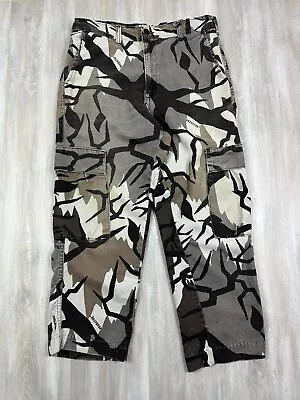 Vintage Predator Fall Gray Camo Hunting Cargo Pants Men's 32x25 Large USA Made • $24.99