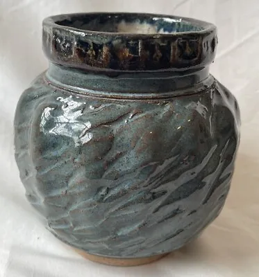 Green Pottery Vase Handmade Lisa Muller  5 Inches Tall • $10.08
