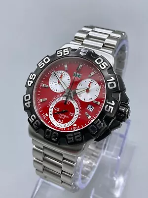 TAG Heuer Formula 1 F1 Chronograph CAH1112 41mm Red Dial Watch | Box & Papers • £675