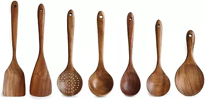 $53.99 • Buy Wooden Utensils Set For Kitchen, Messon Handmade Natural Teak Cooking Spoons
