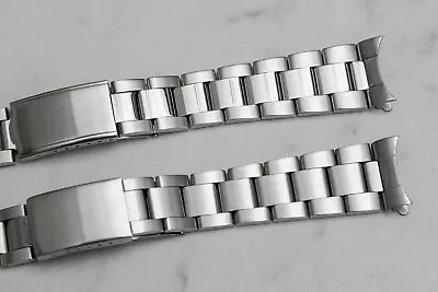 $21.99 • Buy Oyster Watch Band With Curved End Links Polished Or Brushed Center 18mm Or 20mm