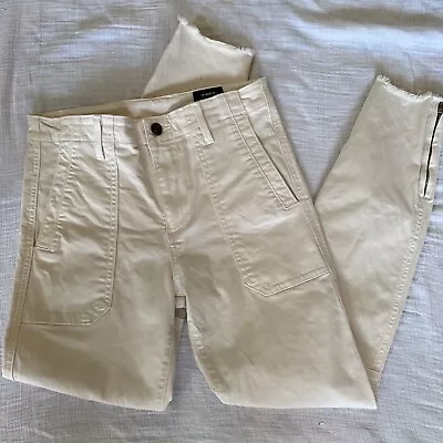 Vince Trousers Pants Military Zipper Btm Tapered Mid Rise White Women's Size 28 • $20.83