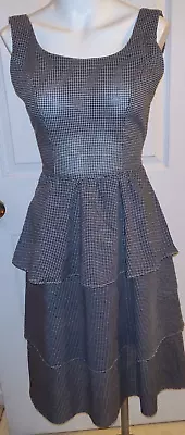 Vintage 80's ENTOURAGE Black & White Check SUN DRESS Size X-Small • $29.99