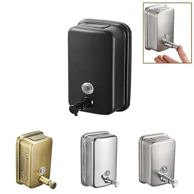 500ML Wall Mounted Stainless Steel Hand Soap Dispenser Liquid Lotion Dispenser • £11.99
