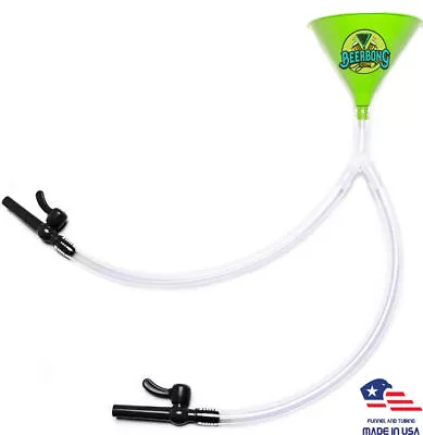 Large Double Beer Bong Funnel | Green Funnel | Black Valve | Drinking Funnel • $44.15