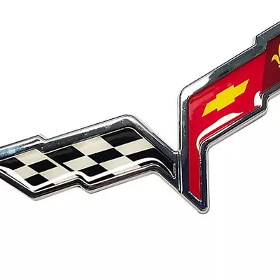 Front Hood / Rear Crossed Flags Emblem For C6 Corvette 2005-2013 3D Raised Badge • $13.99