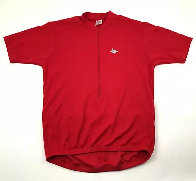 VINTAGE Price Point Cycle Jersey Size Medium Red Shirt 3/4 Zip Short Sleeve USA • $14.39