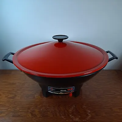 Vintage West Bend Non Stick Electric Wok Red Model # 79525 Great Condition   • $20