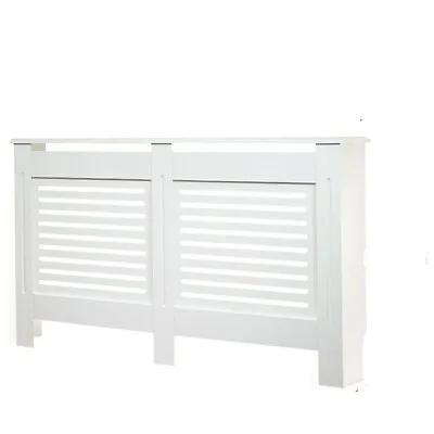White Radiator Cover Cabinet Small Large Modern MDF Slat Wood Grill Furniture • £41.99