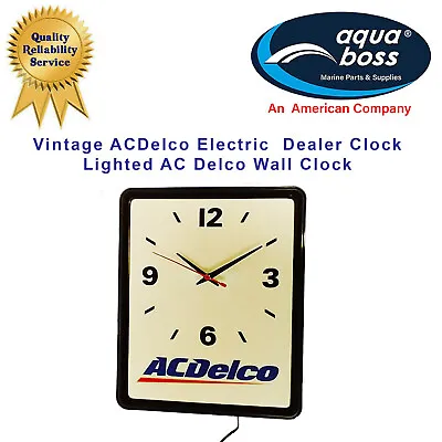 Vintage ACDelco Electric Service Station Clock Lighted Advertizing Wall Clock • $189.98