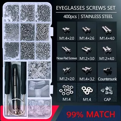 $13.86 • Buy Glasses Screws Sunglass Repair Tool Eyeglass Nose Pads Glasses Screws Sets