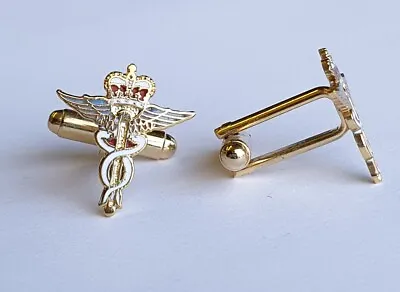 Military Cufflinks Royal Air Force (RAF) Medic (gilt Metal And Enamel) • £18