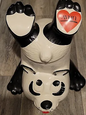 Vintage Avon Heart Upside Down Panda Bear Ceramic Cookie Jar Marked 210 USA Avon • $44.99