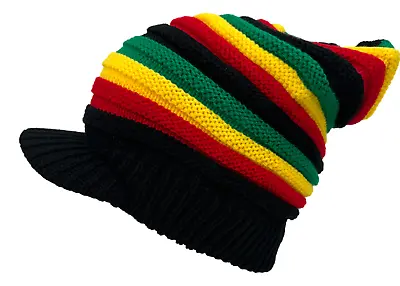 Knit Slouchy Long Rasta Accordion Dreadlocks Beanie Reggae Bob Marley Winter Hat • $15.79