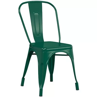 Cafe Style Stackable Emerald Metal Restaurant Dining Chair For Outdoor Use • $84.95