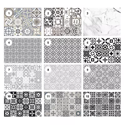 £4.95 • Buy Mosaic Tile Sticker Kitchen Bathroom Black Grey Self Adhesive Vinyl Transfer DIY
