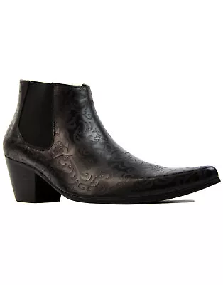 MADCAP MENS RETRO 60s MOD PAISLEY WINKLEPICKER CHELSEA CUBAN BEATLE BOOTS VINNIE • £67.99